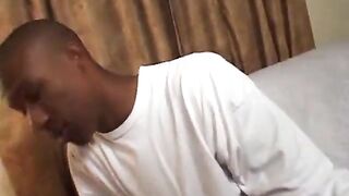 Well graced ebony lady takes off her dress to get her tight pussy drilled hard