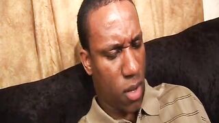 Ebony whore enjoys hard cock