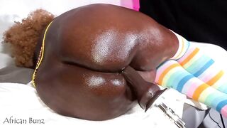 I Can’t Stop Cumming! Screw Machine Makes My Cunt soaked and Trickling African Bunz