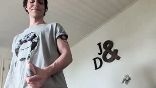 Jockstrap vibrator tease & teary deep throat! Dominant pounds Danish femboy Sif in doggy before a sloppy clapping cowgirl ride!