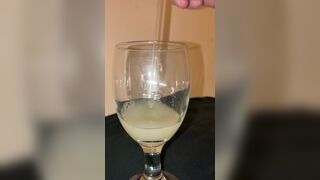 Treating my own cum loads like a admirable wine (slow motion)