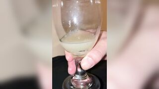 Treating my own cum loads like a admirable wine (slow motion)