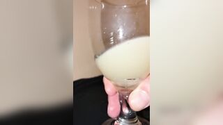 Treating my own cum loads like a admirable wine (slow motion)