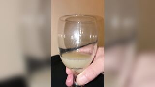 Treating my own cum loads like a admirable wine (slow motion)