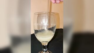 Treating my own cum loads like a admirable wine (slow motion)