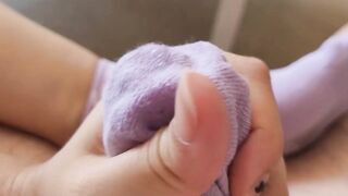 Purple socks session involving mistress darkshine