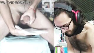 Look at that face of pleasure! Argentinian gay chap masturbating and ejaculating a large load.