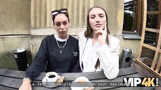 VIP4K. Hunter pick up and fucked the lesbos. Compilation POV movie