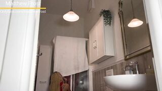 I crampie her butt in the bathroom after a shower vaginal and anal until make her squirt amateur