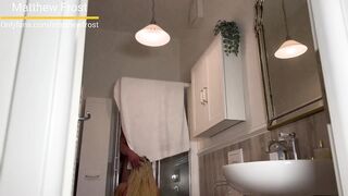 I crampie her butt in the bathroom after a shower vaginal and anal until make her squirt amateur
