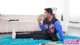 "Be My Flawless Date" Stepmom Sophia Locke Drops Onto Stepson And Rides Him Balls Deep