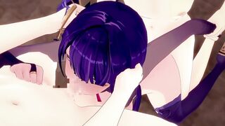 【Genshin Impact Raiden Shogun #03】group-sex 3D Anime Animation.(Fingering,handjob,blow job,sex)