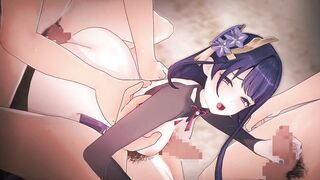 【Genshin Impact Raiden Shogun #03】group-sex 3D Anime Animation.(Fingering,handjob,blow job,sex)