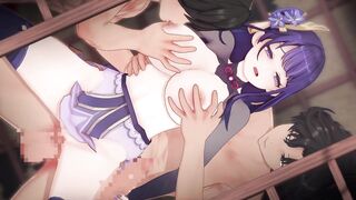 【Genshin Impact Raiden Shogun #03】group-sex 3D Anime Animation.(Fingering,handjob,blow job,sex)