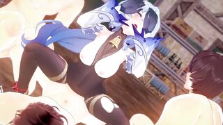 【Genshin Impact Ganyu #03】group-sex 3D Anime Animation.(Fingering,handjob,oral-job,sex)