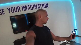 Cuckold husband sharing his slut wife with one of his friends in a motel. Kissing, booty screwing, fellatio-job.