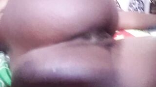 NICE-LOOKING EBONY LALIN ANGEL EXPOSE ANAL MASTERBATE ORGASM WHILE TALK MESSY DADDY CUM