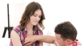 Pleasant teenage playgirl licked and drilled