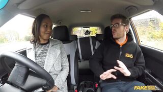 Fake Driving School- Beautiful Black Sade Fails Her Test in a Car with Ryan & Rides Him Cowgirl Style with Creampie Finish