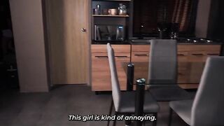 Sexy brunette stepsister gets drilled by her pumped up stepbrother thinking it's VR