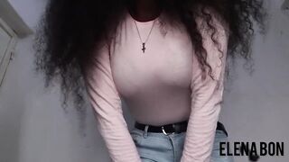 Ebony stepdaughter dancing then rides dad's cock