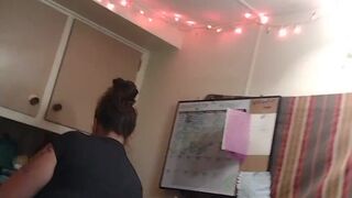 Business Woman Doing Her Duties Around The House After Work In Her Short Suit (PANTY TEASE)