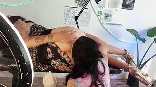 Dissolute tattoo artist licks his clients' vaginas