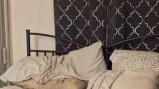 Beautiful angel in bra and panties looking sexy as screw laying on my daybed