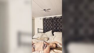 Beautiful angel in bra and panties looking sexy as screw laying on my daybed