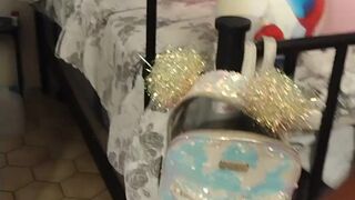 I let pervert masturbate to me while I let him see up my skirt and pop balloons with my cigarettes