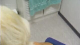 Golden-haired amateur babe gets fucked from behind