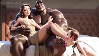 Married Thrall Licks Wife's Immodest Feet in Front of Her - Foot Worship