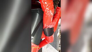 Cum and Urinate in Latex and Nylom Outfit