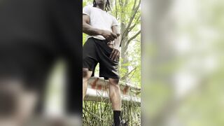 Big knob busting in public outside