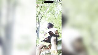 Big knob busting in public outside