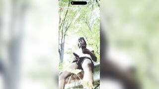 Big knob busting in public outside