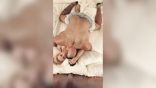 Hot Latino and white milf making love moaning loud and talking filthy while having multiple body shaking orgasms