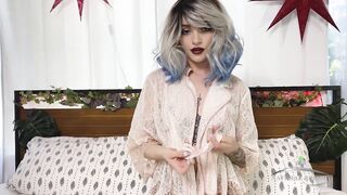 Lola Fae gets naked and rips open her pantyhose so you can have to her pussy better.