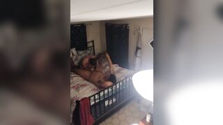 Sexy Couple Screwing In The Bedroom For A Quickie Until They Cum Together (Gal Moaning)