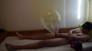 blowing up balloon on my shlong until it pop
