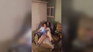 Marvelous white cutie in bra and panties playing movie scenes games gets slutty and desires sex