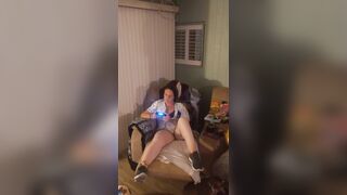 Marvelous white cutie in bra and panties playing movie scenes games gets slutty and desires sex