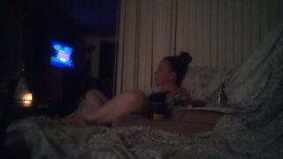 Jerking Off To My Roommate Whilst She Is Playing Movie scene Games In Her Black Panties