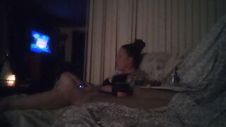 Jerking Off To My Roommate Whilst She Is Playing Movie scene Games In Her Black Panties