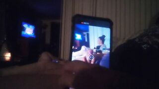 Jerking Off To My Roommate Whilst She Is Playing Movie scene Games In Her Black Panties