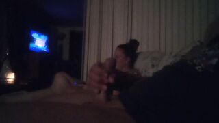 Jerking Off To My Roommate Whilst She Is Playing Movie scene Games In Her Black Panties
