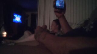 Jerking Off To My Roommate Whilst She Is Playing Movie scene Games In Her Black Panties