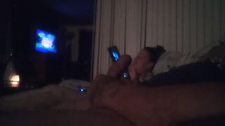 Jerking Off To My Roommate Whilst She Is Playing Movie scene Games In Her Black Panties