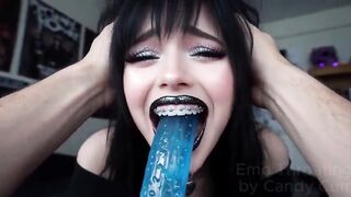A I Alt Goth Sucks Her Sex-toy In Her Bedroom
