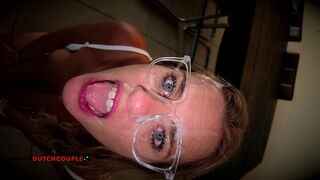 Dutch Cumslut MILF With Cum in Eyes!